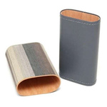 Leather/Wood Cigar Case for 3 Cigars