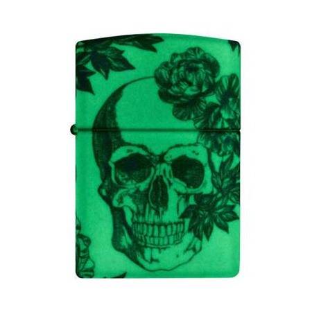 Lighter ZIPPO - GLOWING FLORAL SKULL