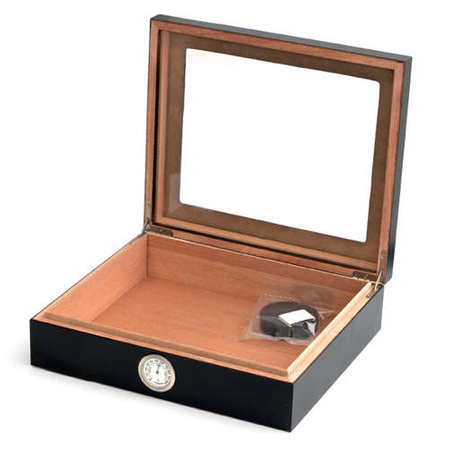 Humidor mit Glas - Schwarz / 25 Zigarre