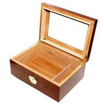 Humidor with glass - Brown / 55 cigars