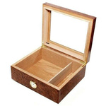 Humidor with glass - Brown / 35 cigars