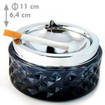 Ashtray with flap - Grey glass