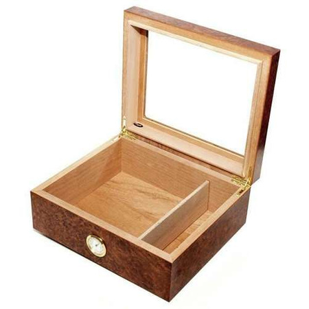 Humidor with glass - Brown / 35 cigars