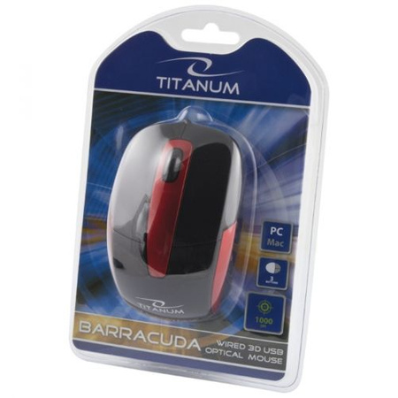 TITANUM MYSZ PRZEWOD. 3D OPT. USB BARRACUDA CZARNA