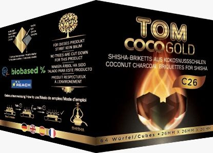 Уголь Кокосовый для кальяна Tom Cococha Gold C26 1кг