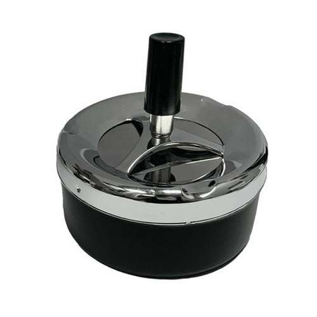 Black ashtray with flap 9cm