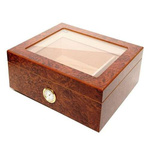 Humidor with glass - Brown / 35 cigars