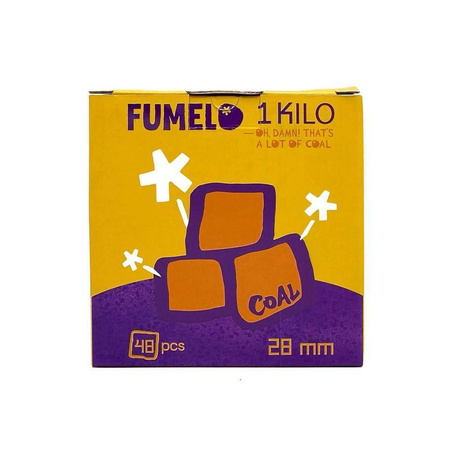 Уголь Кокосовый для кальяна Fumelo Premium 1kg-28 mm