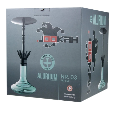 Waterpipe Jookah Aluriium Nr. 03 Big Size Black/Blue Glow