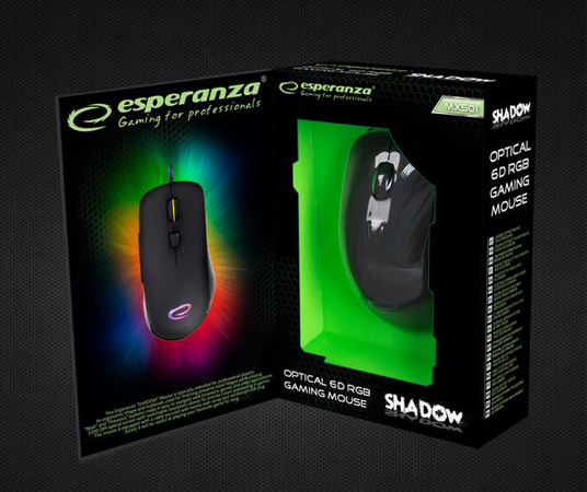 ESPERANZA MYSZ PRZEWOD. GAMING LED RGB 6D OPT. USB SHADOW