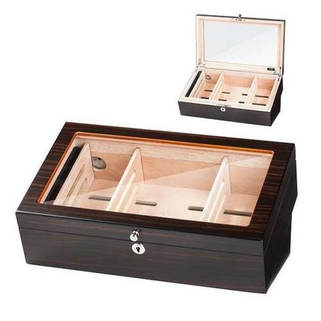 Humidor mit Glas - Braun / 100 Zigarre