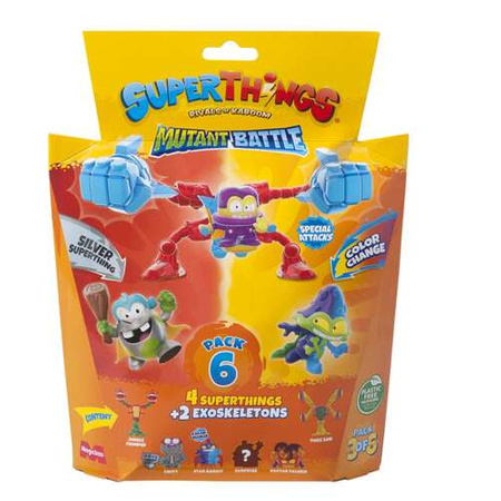 SUPERTHINGS Mutant Battle Exoskeleton 6Pak, figurki (CZERWONA)