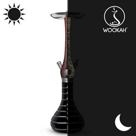 Waterpipe Wookah Mastercut Striped Black Lumi Red