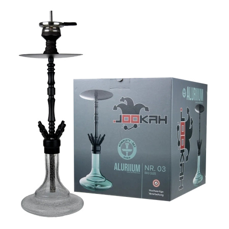 Shisha Jookah Aluriium NR. 03 Big Size - Black/Blue Glow