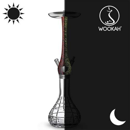 Waterpipe Wookah Crystal Squares Lumi Red