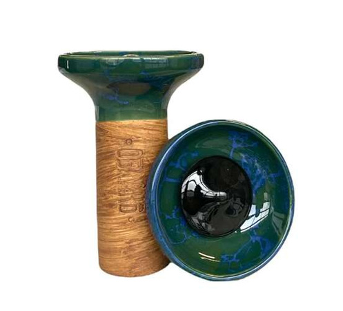 Hookah bowl Oblako Flow - Black on Dark Neon Blue Marble