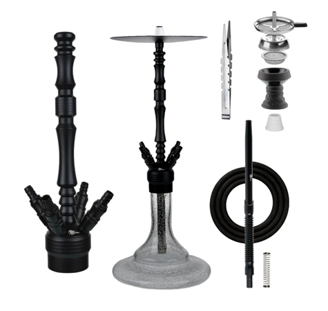 Fajka Wodna Jookah Aluriium Nr. 03 Big Size Black/Blue Glow