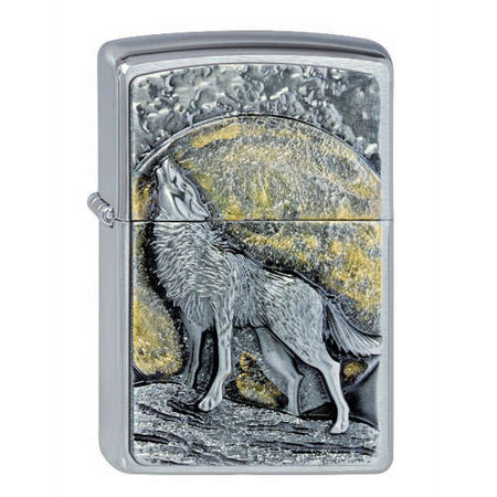 ZIPPO - WOLF AT MOONLIGHT EMBLEM