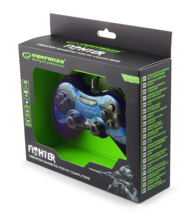 ESPERANZA GAMEPAD PC USB FIGHTER NIEBIESKI