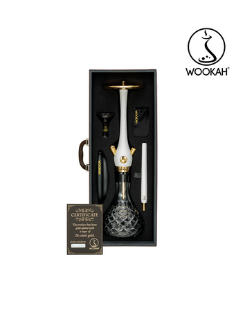 Wasserpfeife Wookah Mastercut Crystal Black Check White Nox 24 Karat Gold