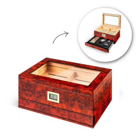 Humidor with ashtray and cutter